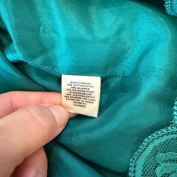 MOULINETTE SOEURS‎ ANTHROPOLOGIE Dress Ruffled Teal Eyelet Womens 6 Cotton Silk - Picture 9 of 9